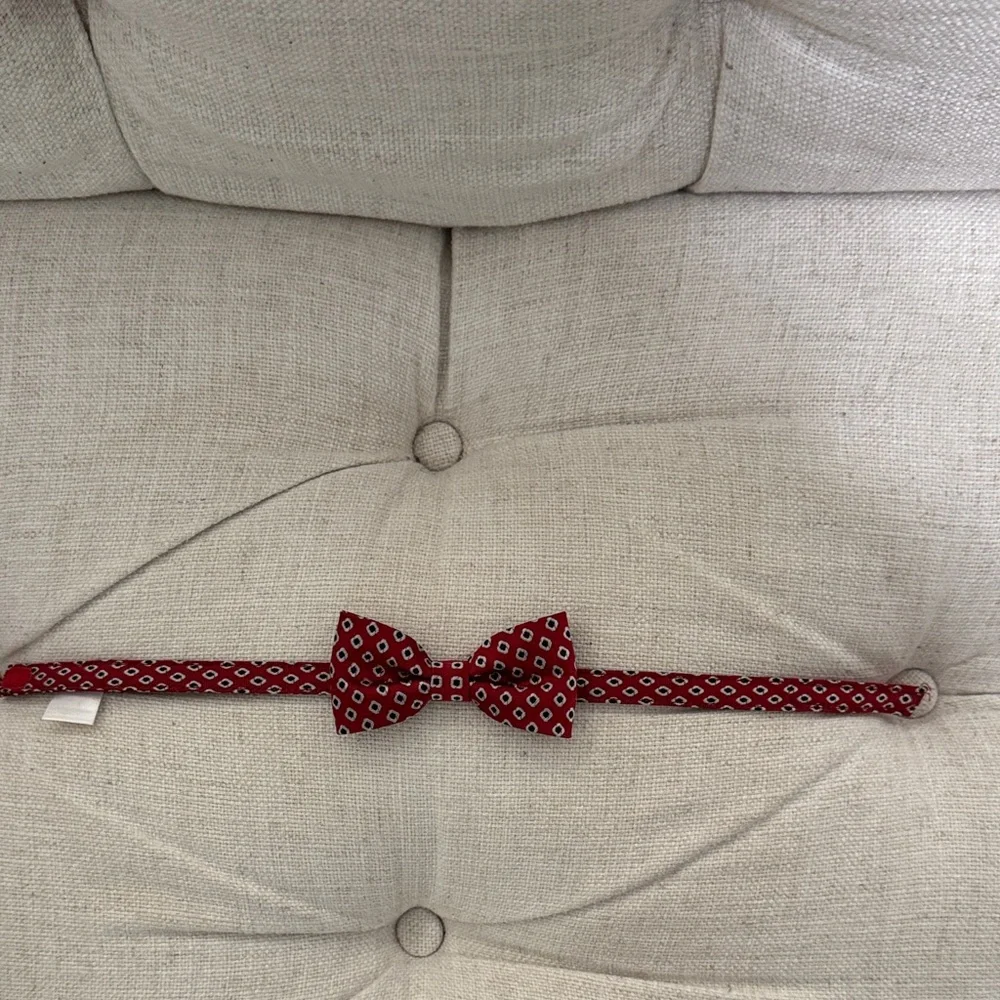 Janie and Jack Red Patterned Kids Bow Tie